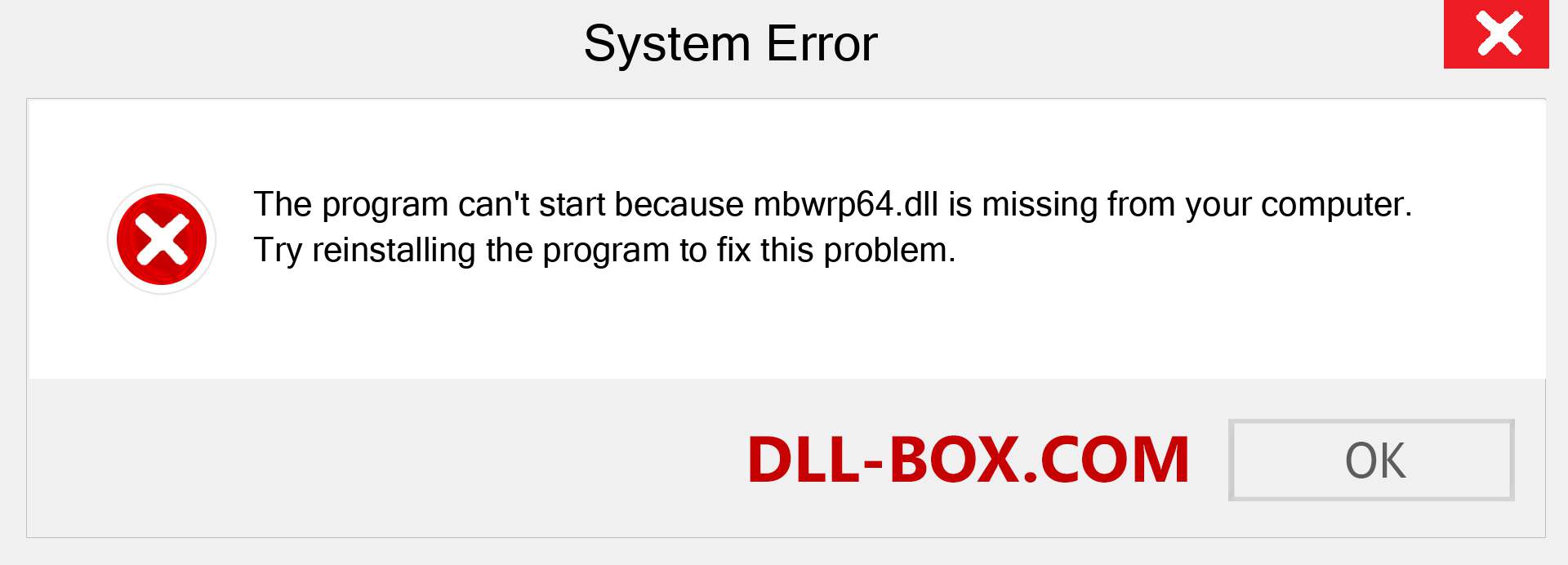  mbwrp64.dll file is missing?. Download for Windows 7, 8, 10 - Fix  mbwrp64 dll Missing Error on Windows, photos, images